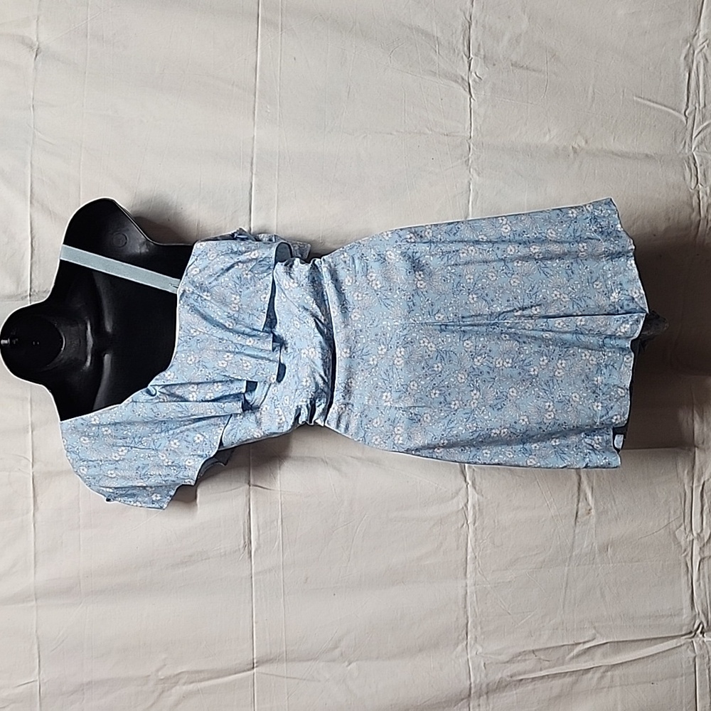 6 Shore Road One-Shoulder Light Blue Floral Romper, Size 8 - Picture 3 of 6